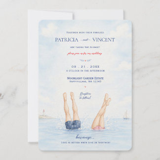 Fun Dive In Wedding Invitation