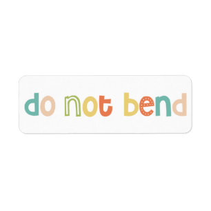 Fun Do Not Bend design Return Address Label