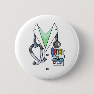 Fun Doctor White Lab Coat Costume Halloween Doctor 6 Cm Round Badge