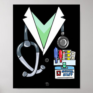 Fun Doctor White Lab Coat Costume Halloween Doctor Poster