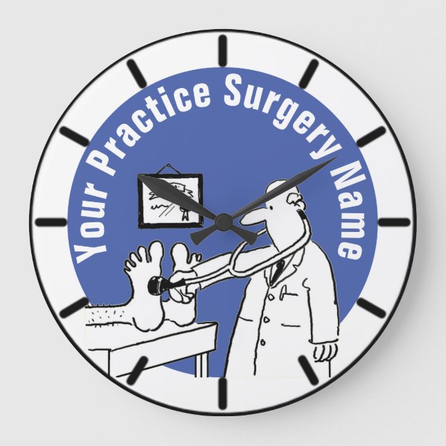 Fun Doctor with Stethoscope Medical Large Clock (Front)