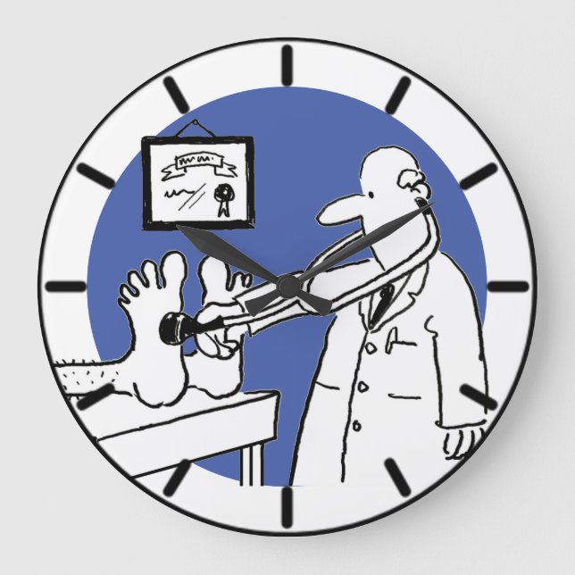 Fun Doctor with Stethoscope Medical Large Clock (Front)