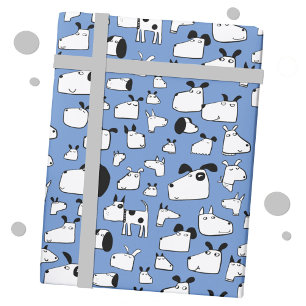 Fun Dog Blue Wrapping Paper