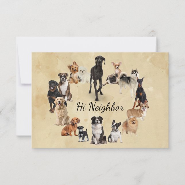 Fun Dog Breed Pet Animals Dog Thank you Card (Front)
