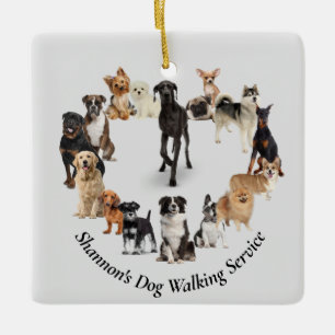 Fun Dog Breed Pet Animals Dog Walking Ceramic Ornament