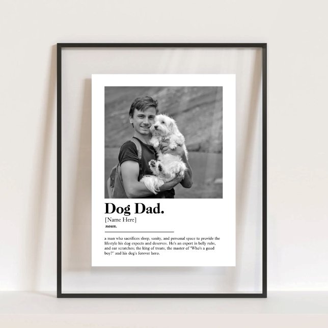 Fun Dog Dad Dictionary Definition with Photo Acrylic Sign (Dog Dad Dictionary Definition with Photo Acrylic Sign Fun Gift for Dog Owner)
