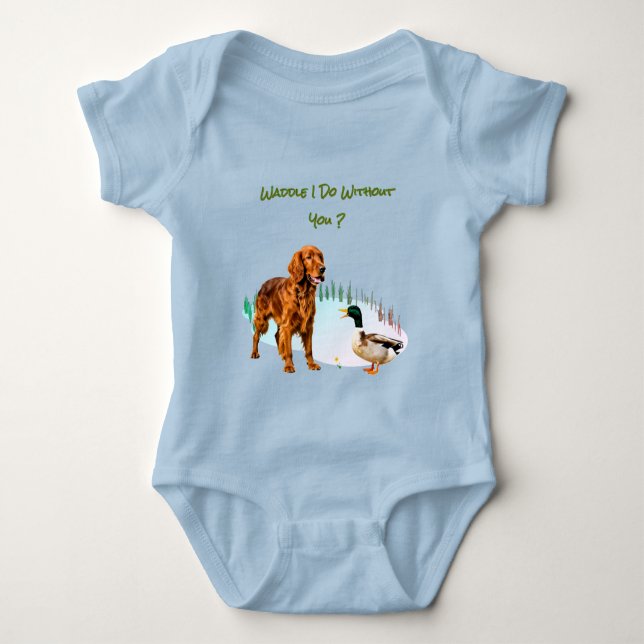 Fun Dog Duck Besties Animals  Baby Bodysuit (Front)