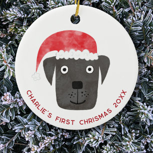 Fun Dog First Christmas Personalised Ceramic Ornament
