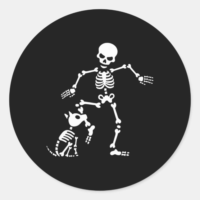 Fun Dog like bones Costume Halloween Classic Round Sticker (Front)