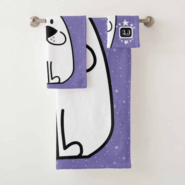Fun Dog Personalised Monogram Design Bath Towel Set (Insitu)