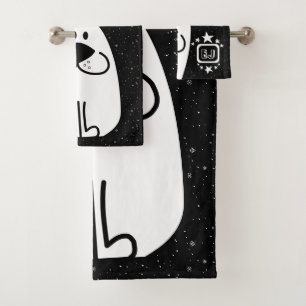 Fun Dog Personalised Monogram Design Bath Towel Set