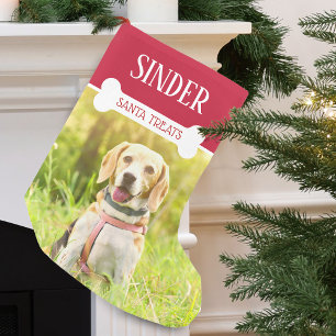 Fun Dog Photo and Name Personalised Small Christmas Stocking