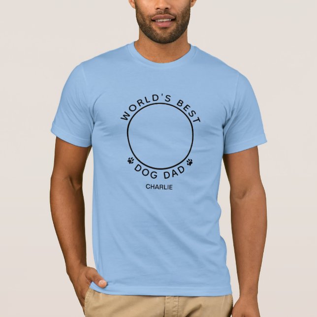 Fun Dog Photo Name Black Paw Prints Personalised T-Shirt (Front)