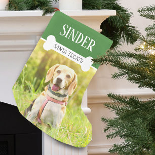 Fun Dog Photo Personalised Small Christmas Stocking