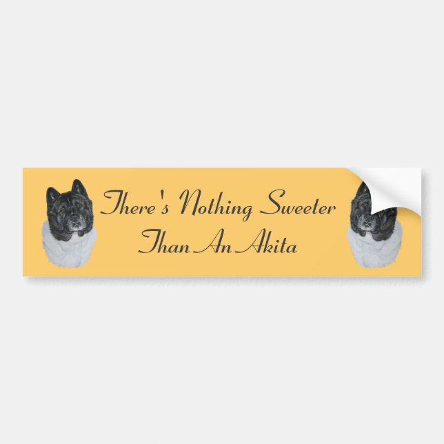 fun dog slogan picture of black and white akita bumper sticker (Front)