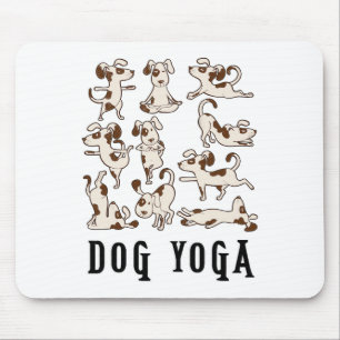 Fun Dog Yoga Gift T Shirt - Cute Family Wear Lt Mouse Pad