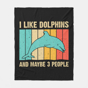 Fun Dolphin Design For Men Women Dolphin Lover Bel Fleece Blanket