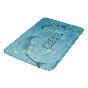 Fun Dolphins and Bubbles Bath Mat