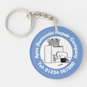 Fun Domestic Appliance Repairs Cartoon Key Ring