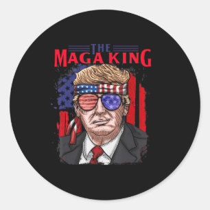 Fun Donald Trump Ultra Maga King th Of July USA Fl Classic Round Sticker