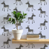 Fun Donkey Grey Blue Pattern