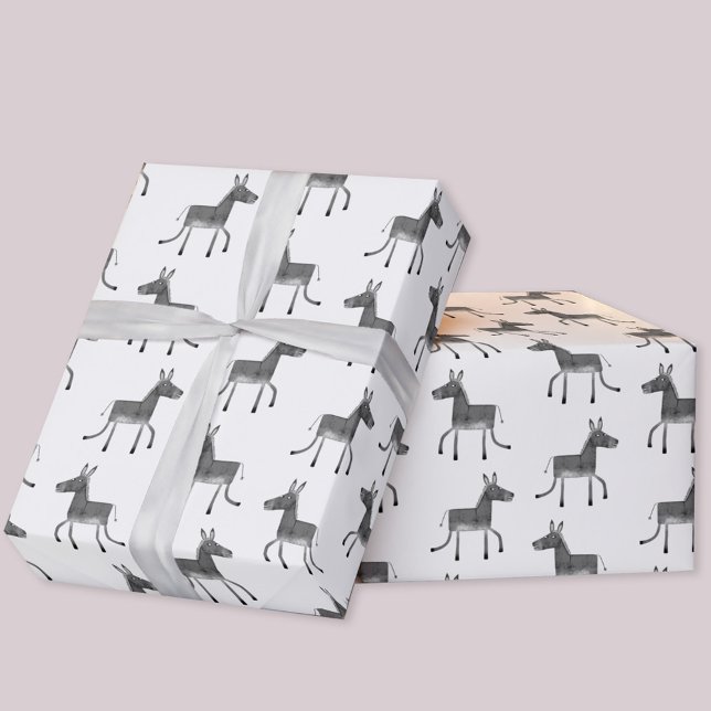 Fun Donkey Pattern Wrapping Paper (Fun donkey gift wrapping paper roll for animal lovers)