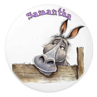 Fun Donkey Personalized Ceramic Knob