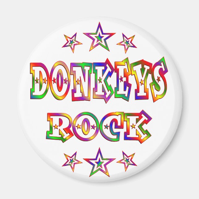 Fun Donkeys Rock Magnet (Front)