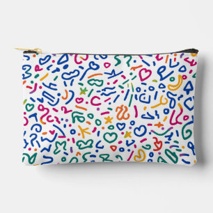 Fun doodle colourful vibrant shapes  accessory pouch