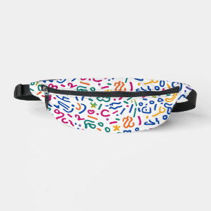 Fun doodle colourful vibrant shapes bum bags