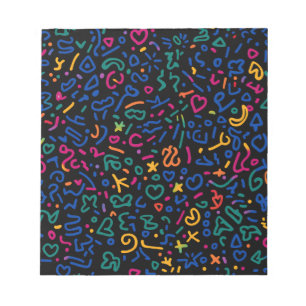 Fun doodle colourful vibrant shapes notepad