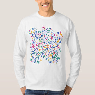 Fun doodle colourful vibrant shapes T-Shirt