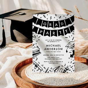 Fun Doodle Graduation Party Invitation