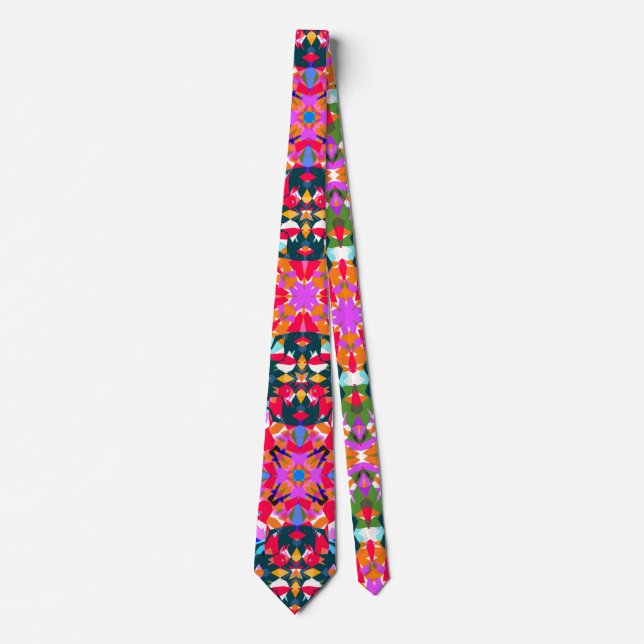 Fun Dopamine Dressing Positivity Pattern Colorful Tie (Front)