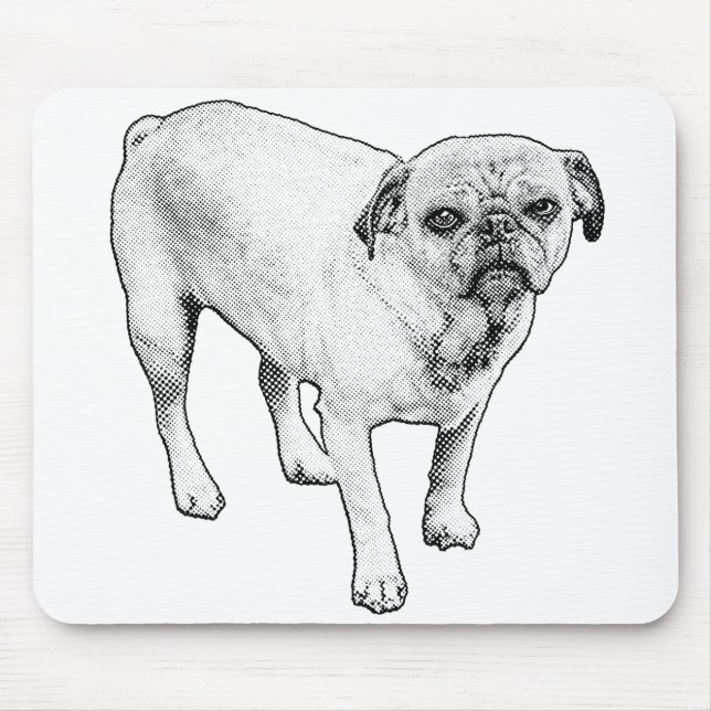 Fun Dotted Dog Mouse Pad For Creative Work Days (Front)