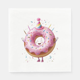 Fun Doughnut Birthday Party Paper Napkin