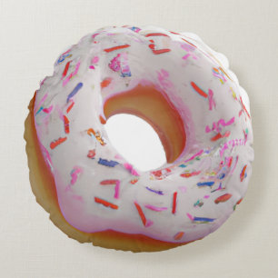 Fun Doughnut Shop Round Pillow - Customisable Whim