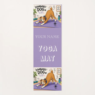 Fun Downward Dog Design Yoga Mat