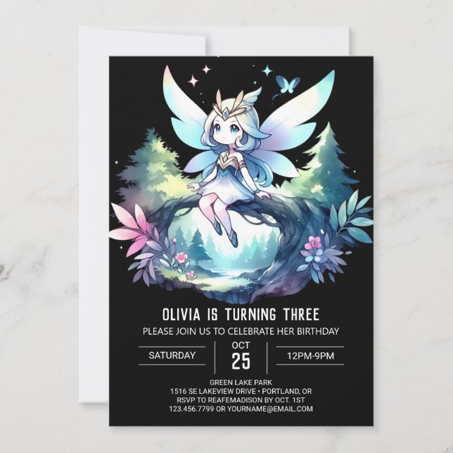 Fun Dreamy Fairy Birthday Invitation (Front)