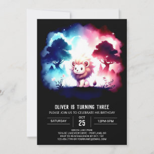 Fun Dreamy Lion Birthday Invitation