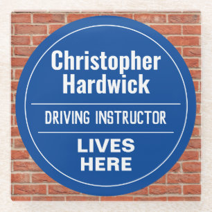 Fun Driving Instructor Maker Wall Plaque Style Glass Coaster