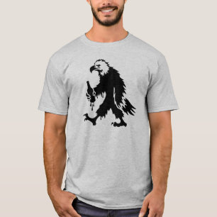 Fun Drunken Eagle Bird With Bottle Logo T-Shirt