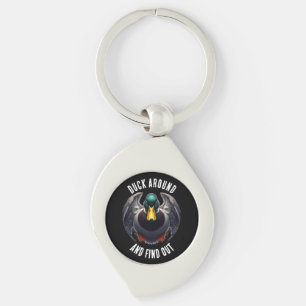 Fun Duck Around and Find Out Mad Duck Key Ring