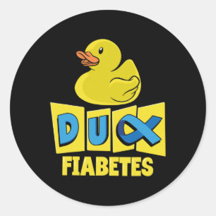 Fun Duck Diabetes Awareness Classic Round Sticker