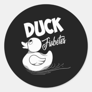 Fun Duck Fiabetes Cool Diabetes Awareness Support Classic Round Sticker