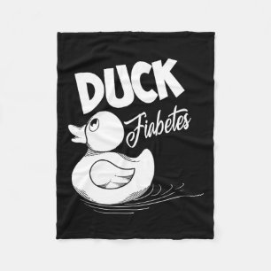 Fun Duck Fiabetes Cool Diabetes Awareness Support Fleece Blanket