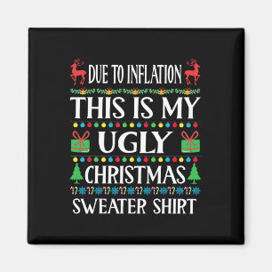 Fun Due To Inflation This Is My Ugly For Christmas Magnet