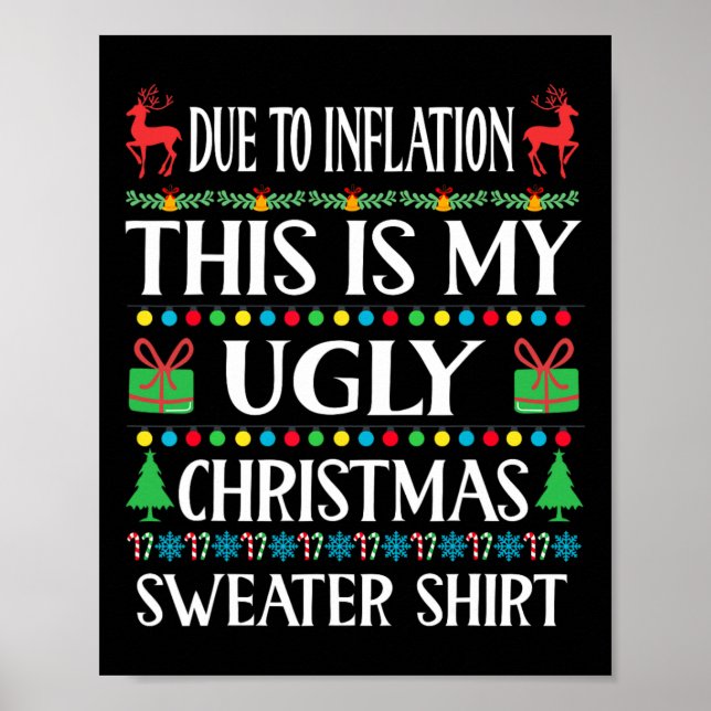 Fun Due To Inflation This Is My Ugly For Christmas Poster (Front)