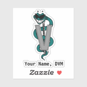 Fun DVM Personalised Sticker for Veterinarians