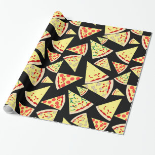 Fun Dynamic Random Pattern Pizza Lover's Wrapping Paper